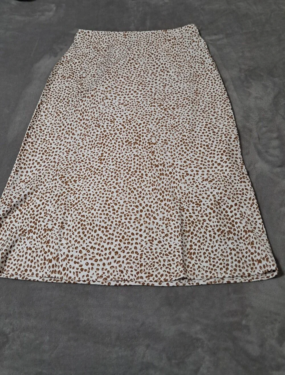 J. Crew Factory A-line Printed Bias Slip Midi Skirt Leopard Spots Sz. M